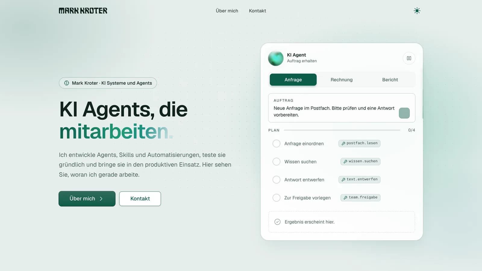 Screenshot of the website markkroter.de