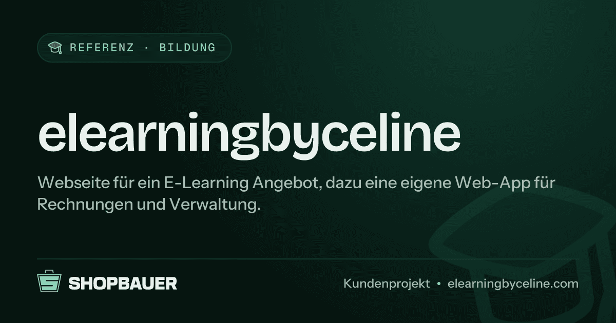 Titelbild der Referenz elearningbyceline: Webseite für E-Learning Anbieter