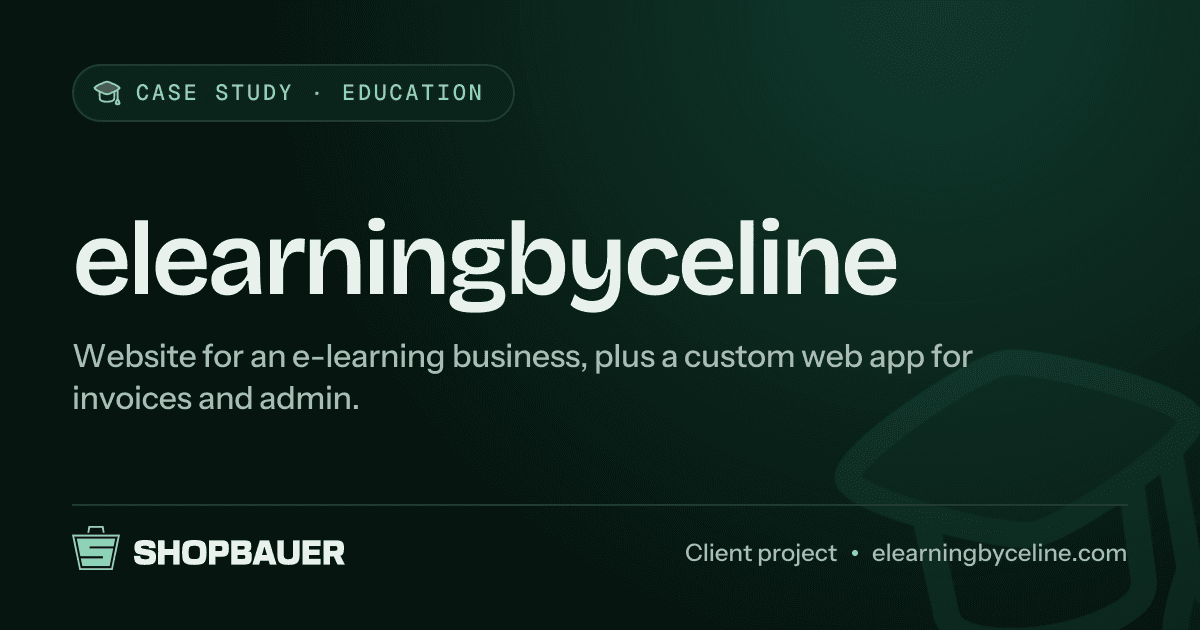 Cover image for the case study elearningbyceline: website for an e-learning business