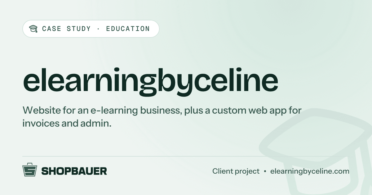Cover image for the case study elearningbyceline: website for an e-learning business