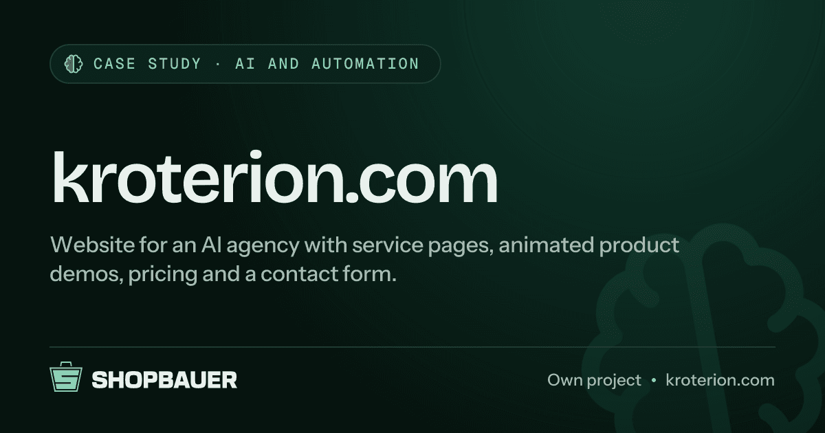 Cover image for the case study kroterion.com: website for an AI agency