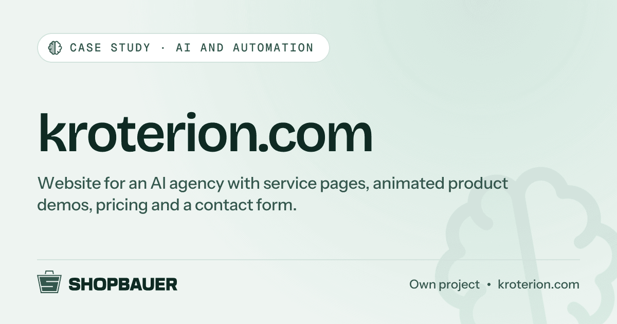 Cover image for the case study kroterion.com: website for an AI agency