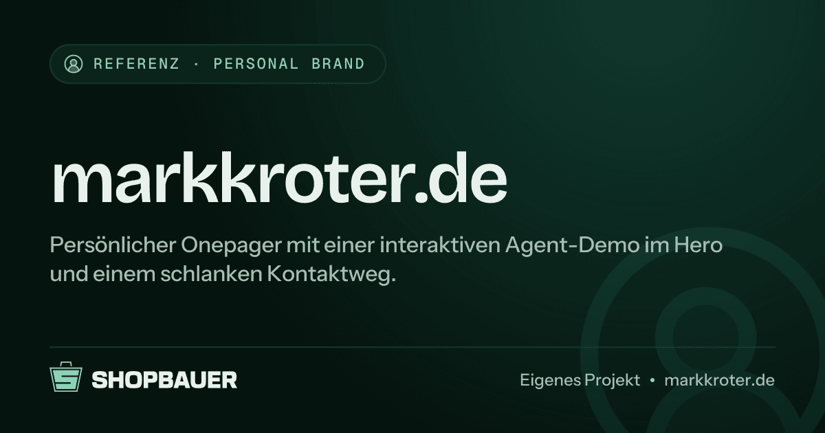 Titelbild der Referenz markkroter.de: Onepager für eine Personal Brand