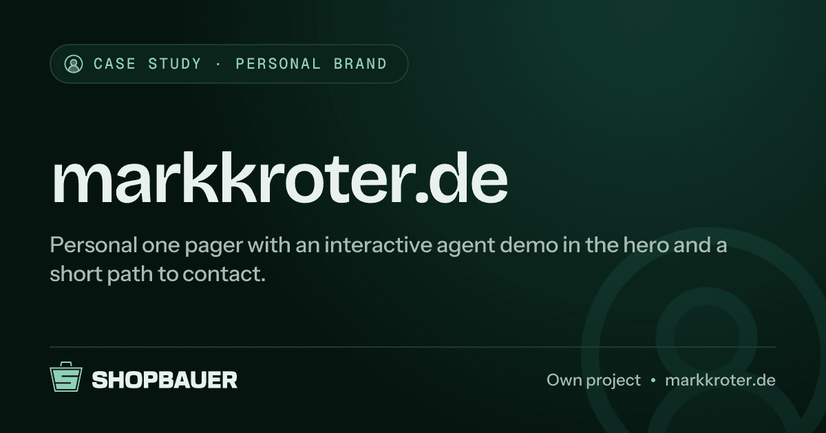 Cover image for the case study markkroter.de: one pager for a personal brand